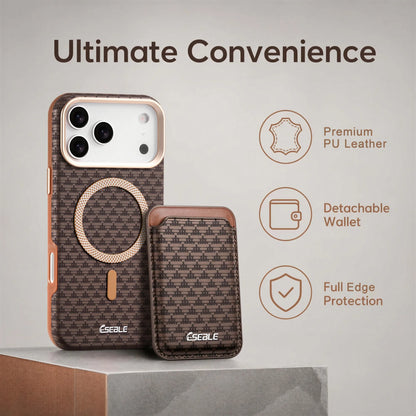 ESEBLE™ Detachable Magnetic Woven Leather iPhone Wallet Case – MagSafe Compatible