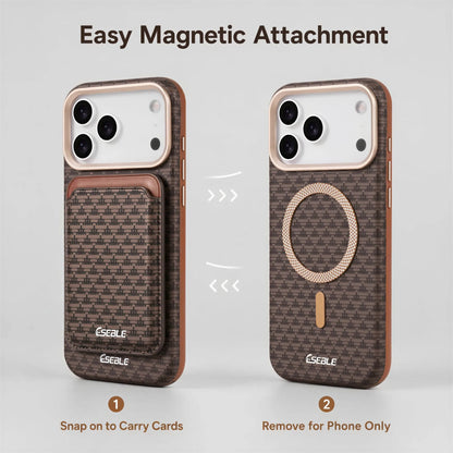 ESEBLE™ Detachable Magnetic Woven Leather iPhone Wallet Case – MagSafe Compatible