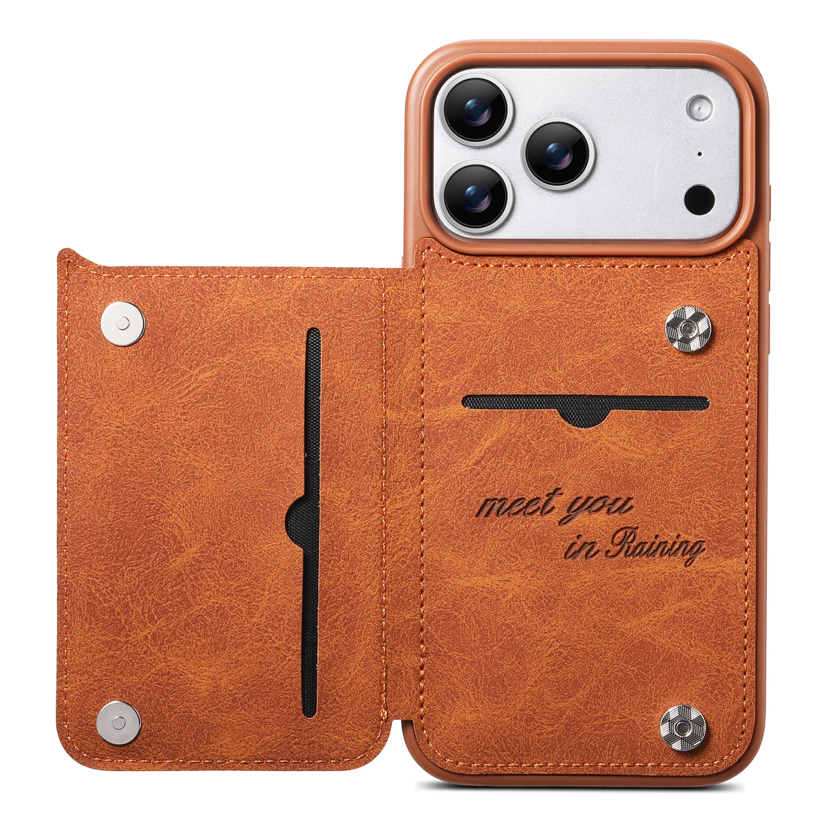 ESEBLE™ Flip Wallet iPhone Case with Kickstand & Dual Magnetic Clasp