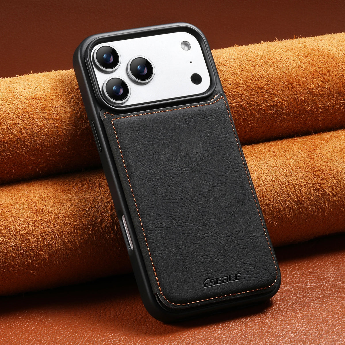 ESEBLE™ Flip Wallet iPhone Case with Kickstand & Dual Magnetic Clasp