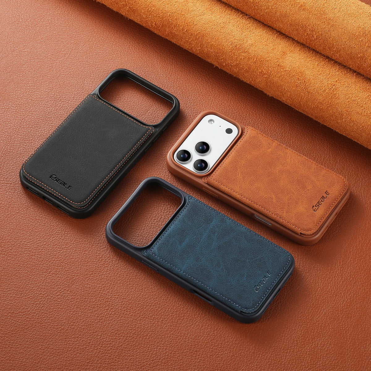 ESEBLE™ Flip Wallet iPhone Case with Kickstand & Dual Magnetic Clasp